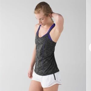 Lululemon Purple & Gray Double Strap Crossback tank